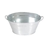 Oval Galvanised Bucket - Silver 310x440mmD