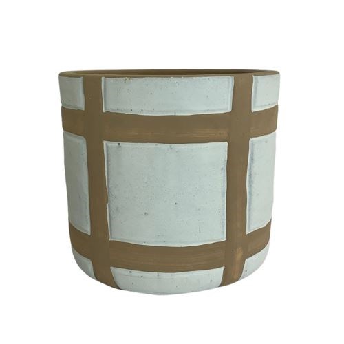 Cement Pot- white