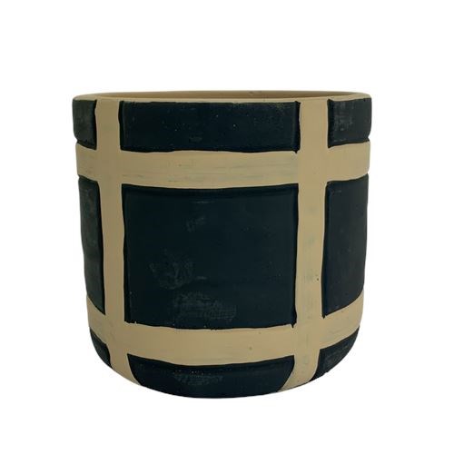 Cement Pot- Black- 14cm x 14cm x 13cm