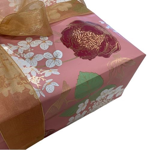 Giftwrap Roll 600x45m Sparrow on Lush Flowers Peac
