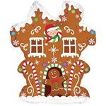 Gingerbread House - 12 Inch Stick Balloon