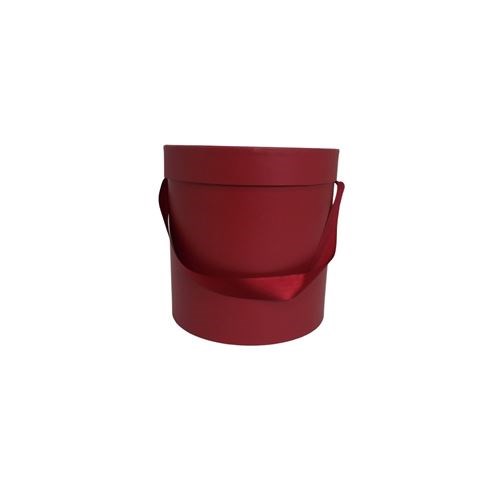 Round Flower Box Cranberry Red