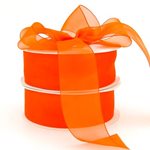 Edged Organza - 38mm x 50m - Orange