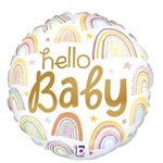 Hello Baby Rainbows - 9 Inch Stick Balloon