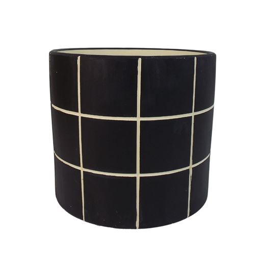 Cement Pot-Black Squares 13.5x13.5x12.5cm