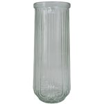 Tall Ribbed Glass Vase - 12cm Dia x 28.5cm (6 Per Carton)