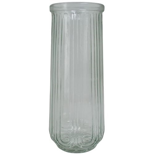 Tall Ribbed Glass Vase - 12cm Dia x 28.5cm (6 Per 