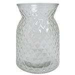 Medium Etched Glass Vase - 12cm Dia x 16cm H (12 Per Carton)