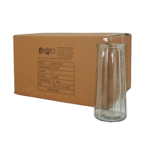 Medium Ribbed Glass Cylinder