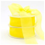 Edged Organza - 38mm x 50m - Yellow