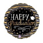 Metallic Graduation Stripes - 9 Inch Stick Balloon