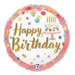 Pink Birthday Party - 4 Inch Stick Balloon