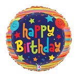 Balloons and Stars Birthday - 4 Inch Stick Balloon