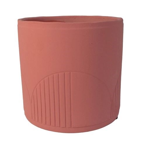 Cement Pot - Pink Half Circle 13.5x13.5x12.5cm