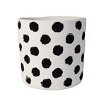 Cemnt Pot - Painted Black Spots 13.5x13.5x12.5cm