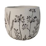 Cement Pot Medium - Flower Garden 15.5x15.5x13cm