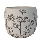 Cement Pot Large - Flower Garden 19x19x16cm