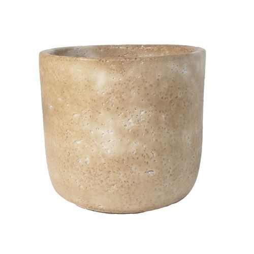 Cement Pot - Beige Sandstone 14x14x13cm