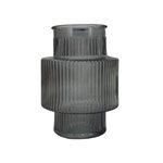 Shaped Retro Vase Grey - 12cm Dia x 17.5cm H (12 Per Carton)