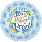 Baby Boy Footsies - 4 Inch Stick Balloon