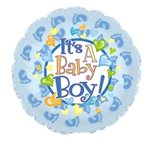 Baby Boy Footsies - 9 Inch Stick Balloon