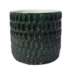 Glazed Emerald Cement Pot - Squares 14x14x13cm