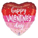 Satin Stripes Valentine - 9 Inch Stick Balloon