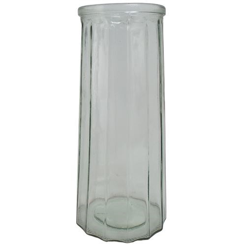 Medium Ribbed Glass Cylinder