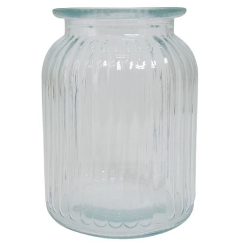 Medium Ribbed Glass Jar