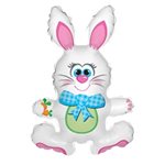 Plaid Bow Bunny - 12 Inch Stick Balloon