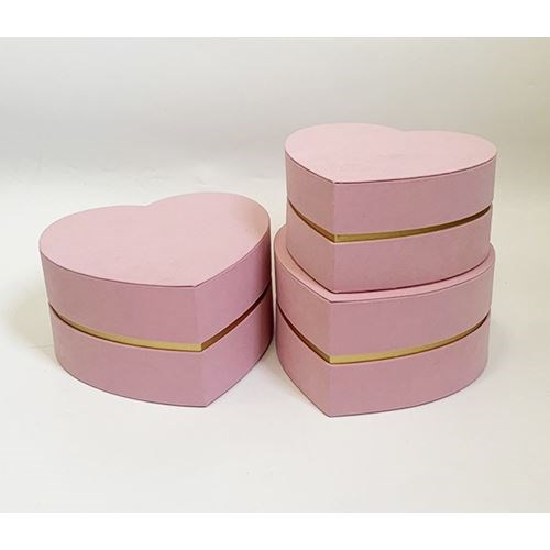 Heart Boxes Soft Pink w/ Gold Feature