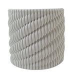 White Cement Pot Medium - Spiraling Design 14*14*13cmH