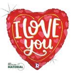 Love You Classic Hearts - 9 Inch Stick Balloon