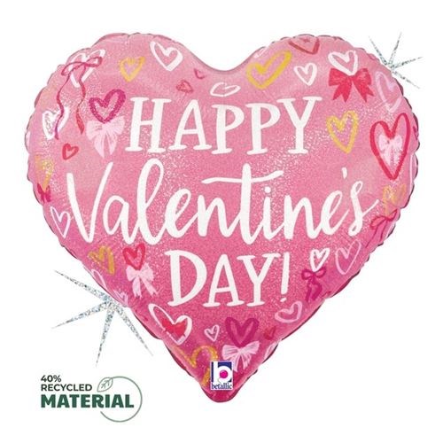 Valentine Pink Bows and Hearts