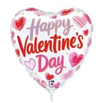 Valentine Handmade Hearts - 9 Inch Stick Balloon