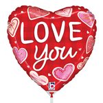 Love You Sugar Cookies - 9 Inch Stick Balloon