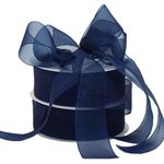 Edged Organza - 38mm x 50m - Navy Blue