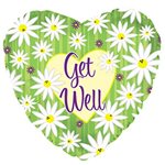 Get Well Green Stripes & Daisies - 9 inch Stick Balloon