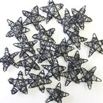 Wire Stars 20pk - Black 30mmD